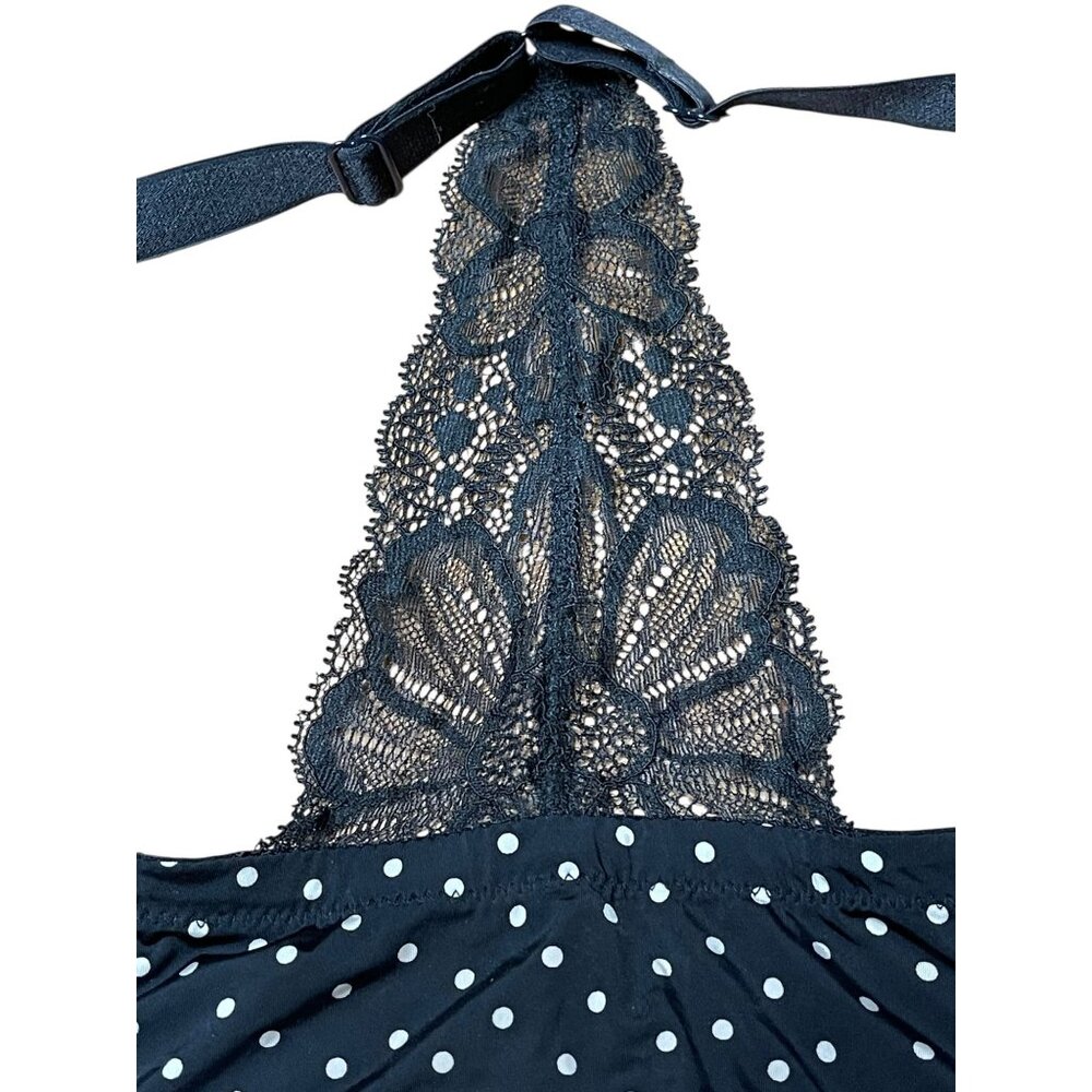 Victorias Secret 38DDD Black & White Polka Dot Push-Up Bra With Lace Racerback D - Picture 4 of 8